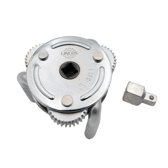 Samonastaviteľný kľúč na olejový filter, 3-ramenný, dvojcestný