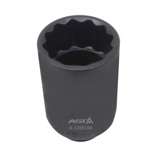 Nastrčný rázový nadstavec 46mm CrMo 12-hran 1/2" extra dlhý 100mm Nastrčný rázový nadstavec 46mm CrMo 12-hran 1/2" extra dlhý 100mm