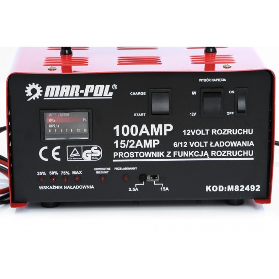 Nabíjačka autobatérií 6/12V so štartom 100 A - M82492 Nabíjačka autobatérií 6/12V so štartom 100 A - M82492