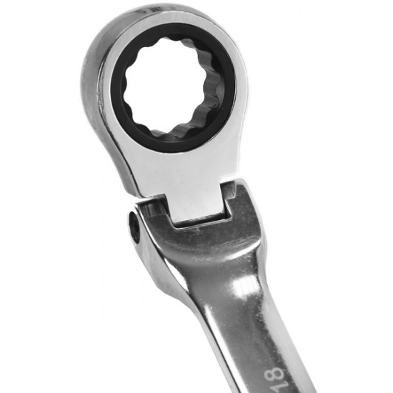 Kľúče očko - ploché račňové  s kĺbom 12 ks 8 - 19 mm
