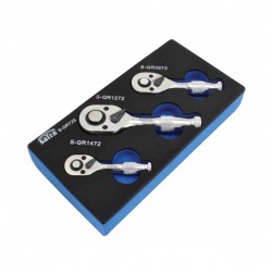 Prepínacie extra mini račne 72 zubové veľkosť - 1/4" - 3/8" - 1/2" SATRA