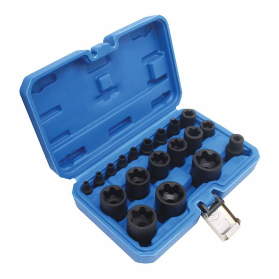 Nadstavce razove E-TORX PLUS 4-32mm, 3/8" , 1/2" 19ks