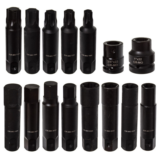 Sada rázových hlavíc 3/4"