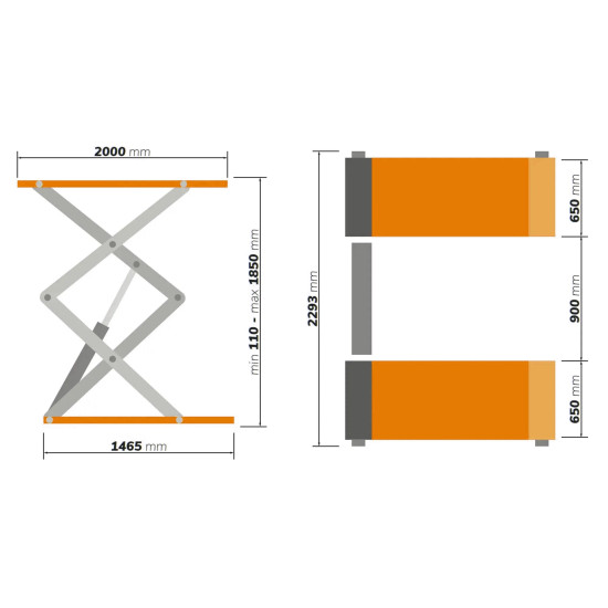 Nožnicový zdvihák 3t s nastaviteľnou rampou